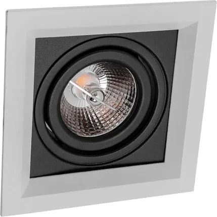 Plafon De Embutir 13,8X13,8Cm Recuado Ii - PRETO / BRANCO