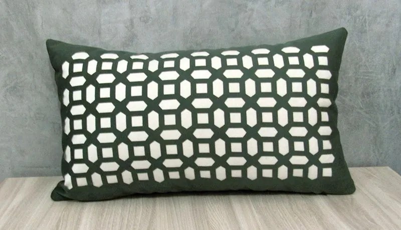 Capa Almofada Corte a Laser Provence Vitral Verde 30x50cm