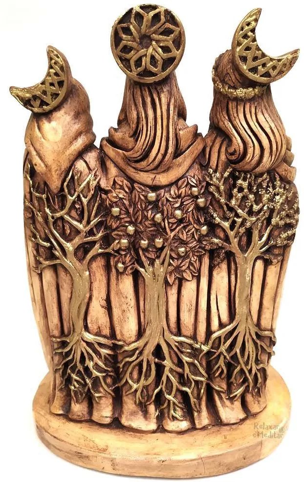 Estátua Deusa Tríplice Wicca Grande (28cm)