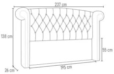 Cabeceira Cama Box King 195cm Provença Z37 Sintético Marrom - Mpozenat