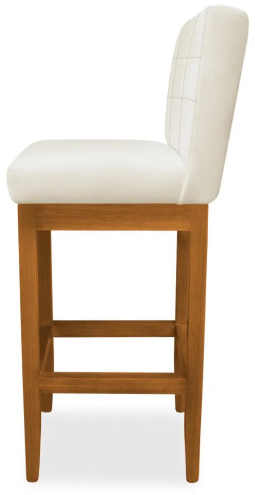 Kit 4 Banquetas Alta Sueli Base Madeira Maciça Estofada Suede Bege