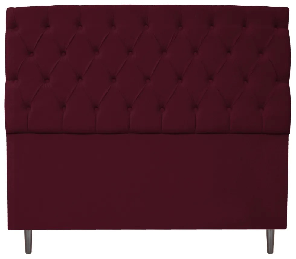 Kit Cabeceira e Calçadeira Liverpool 195 cm King Size Suede Bordô - ADJ Decor