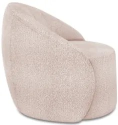 Poltrona Sala Giratória Redonda 91cm Steve Boucle Rose I01 - Mpozena