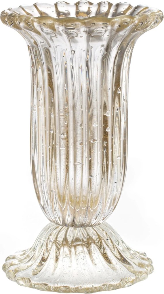 Vaso Murano Franca C/ Ouro Cristal Transparente