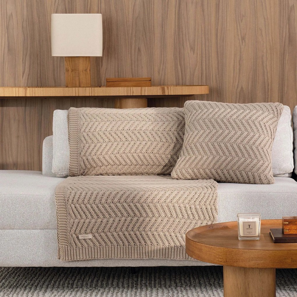 Manta Trussardi 100% Algodão Serine - Nocciola  125 x 150