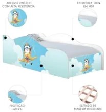 Cama Solteiro Infantil Baixa Para Colchão 188x88cm Aviador K06 - Mpoze
