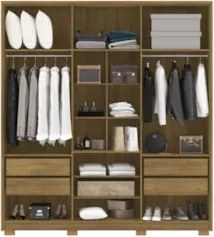 Guarda Roupa Casal 203cm Com Espelho Noronha Nature - Vila Rica
