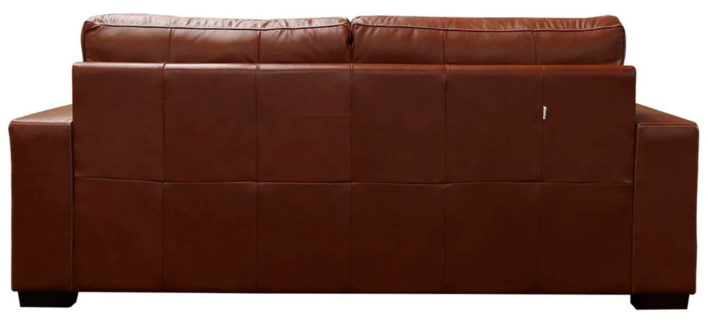 Sofá de Couro 2 Lugares Londres 151cm M06 Cor Conhaque com Brilho 457 - ADJ DECOR