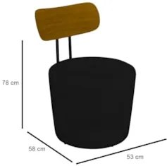 Poltrona Decorativa para Sala de Estar Redonda 53cm Le Moon Z32 Veludo