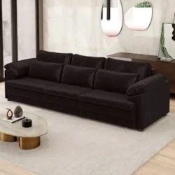 Sofá Retrátil 4 Lugares Para Sala 332cm Dijon Couro Bordô S07 - Mpozen