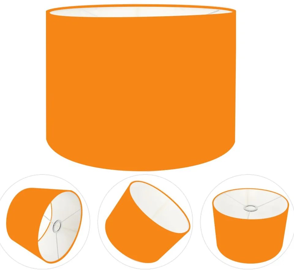 Cúpula Abajur Cilíndrica Cp-7022 Ø45x30cm Laranja