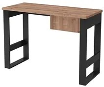 Mesa Para Computador Estilo Industrial Com gaveta Chess F04 Preto/Sola