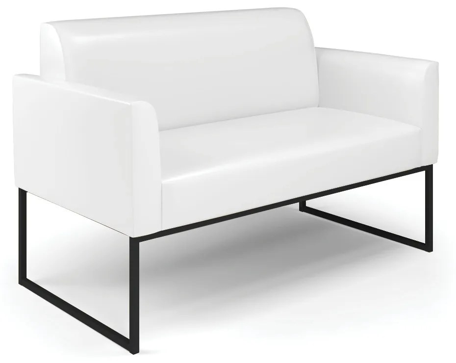 Sofá Namoradeira Base Industrial Preto Marisa Corano D03 - D'Rossi - Branco