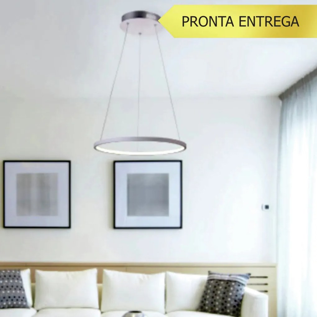 Pendente Orlo Anel Redondo Ø40Cm Led 20W 3000K Bivolt Cobre - Usina Im... (CB-M = Cobre)