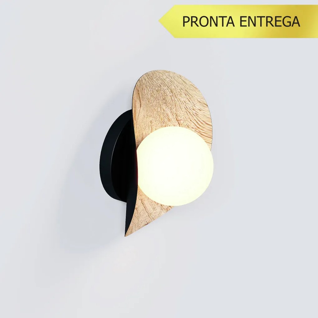 Arandela Calandra 14X12X21Cm Aluminio E Globo Ø10Cm Rosca 01Xg9 - Qimp... (CHAMPANHE)