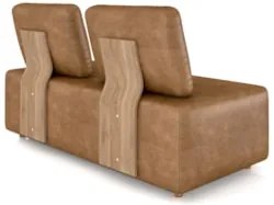 Sofá 2 Lugares 148cm Sala de Estar Rovier Sintético Caramelo Z32 - Mpo