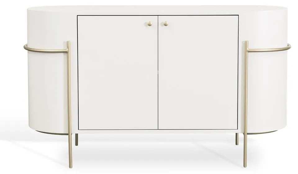 Buffet Tilman Laqueado com Portas Prateleira Interna Base Aço Carbono Pintura Metalizada