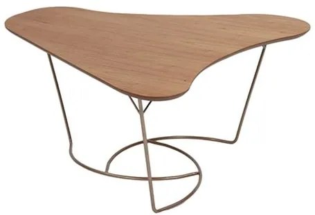 Mesa Centro Bela Bumerangue Madeira Amendoa Estrutura Ferro Cobre 95cm - 69861 Sun House