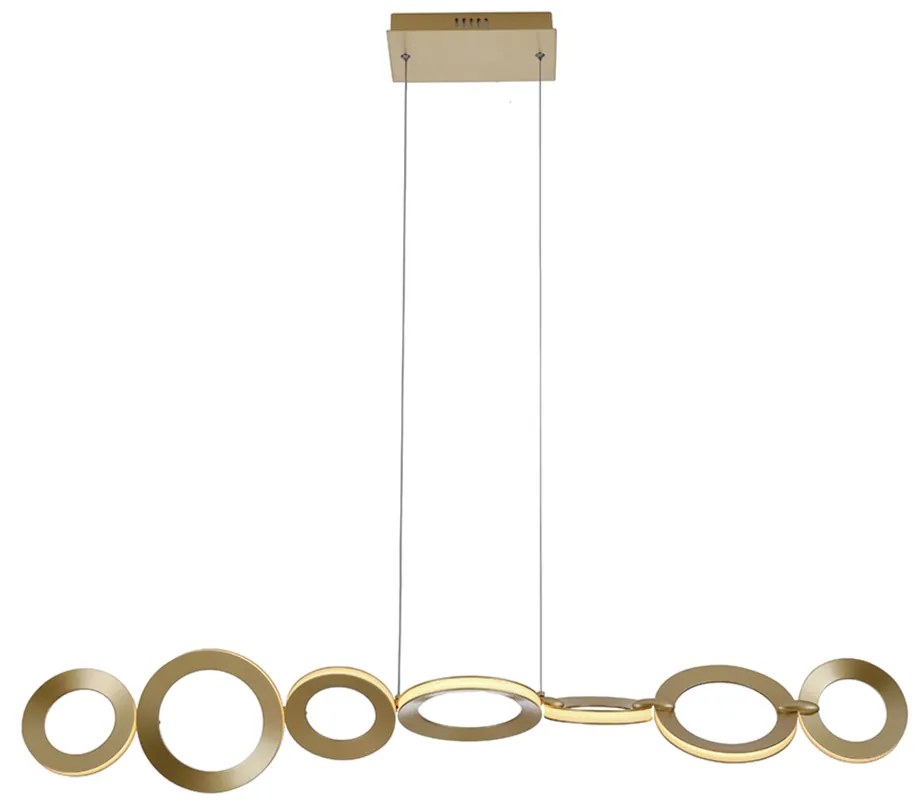 Pendente Ginga 17X105X17Cm French Gold Led 33W 3000K Bivolt | Bella Il...