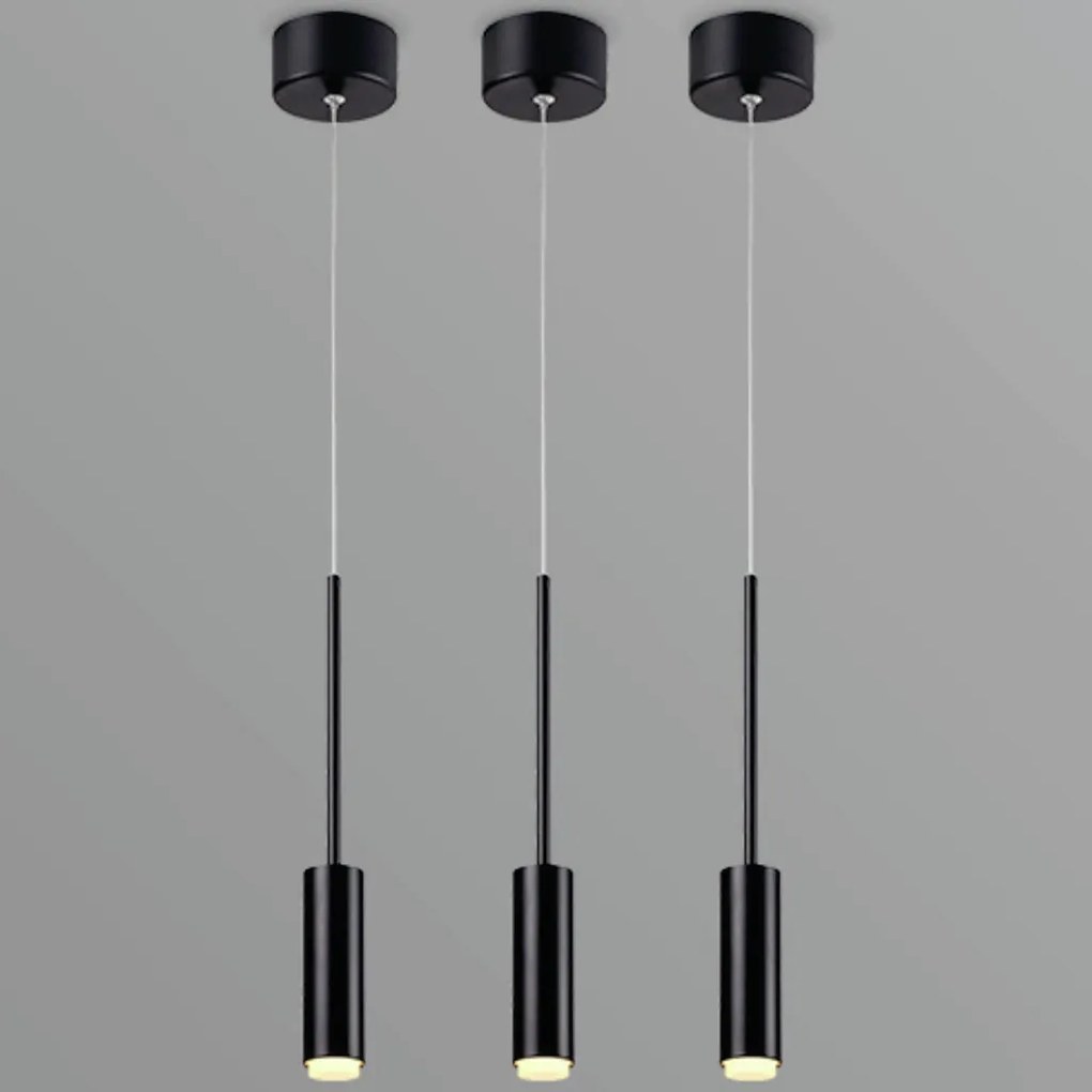 Pendente Match 7W Led 3000K Ip20 Preto Bivolt Ø4Cm | Opus Dn 37769 (Preto)