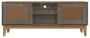 Rack Safira 1.35 Cinza Perola/Noce - Casa D Móveis