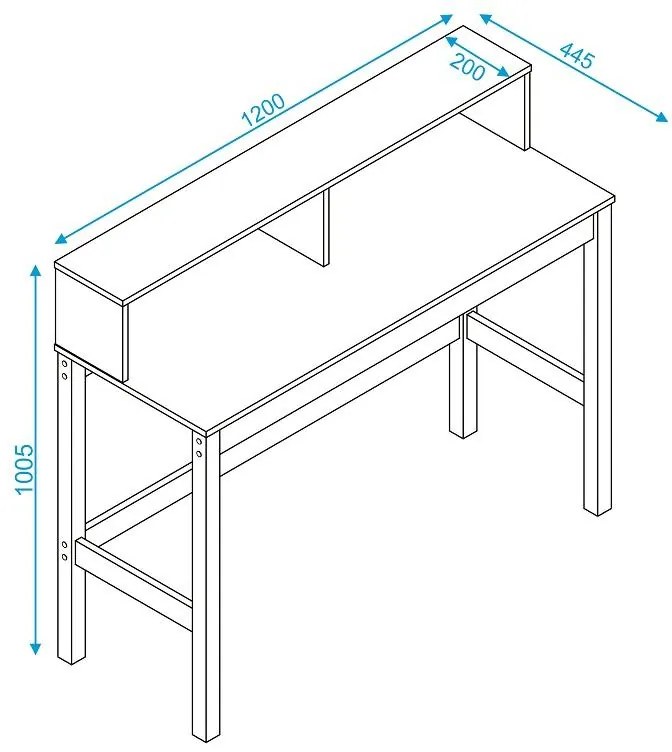 Mesa para Computador Escrivaninha Aparador Preto Pinus