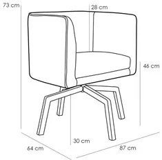 Kit 2 Poltronas Decorativas Base Ka Madeira Betina C-416 Linho Cinza E