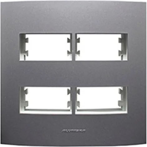 Placa 4X4 Suporte 4 Modulos Grafite Inova Pro Class