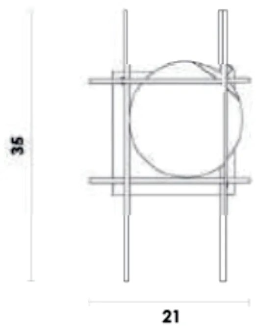 Arandela Dix 21X21,5X35Cm Metal Preto Vidro Fosco 01Xg9 - Bella Ilumin...