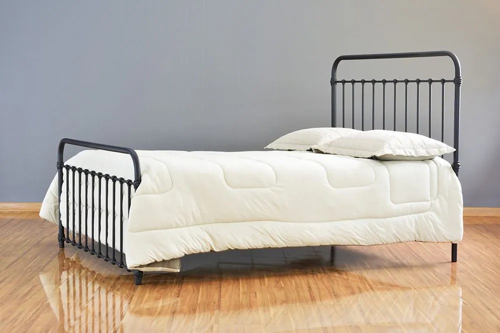 Cama de Ferro Patente Casal Comum - Preto fosco
