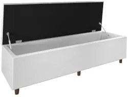 Recamier Baú Estofado King 193cm Horus Sintético Branco Z04 - Mpozenat