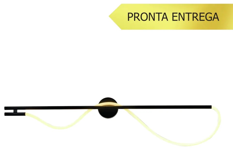 Arandela Toá 120X30Cm Led 15W 3000K Bivolt Preto - Usina Imports Ui200... (Preto)