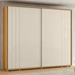 Guarda Roupa Casal 278cm Com 2 Portas Mya Off/Cinamomo Z10  - Mpozenat