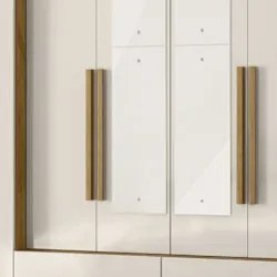 Guarda Roupa Casal 237cm Com Espelho Archi Freijó/Off Z17    - Mpozena