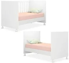 Berço Americano Mini Cama Com Rodízios Doce Sonho Branco - Qmovi