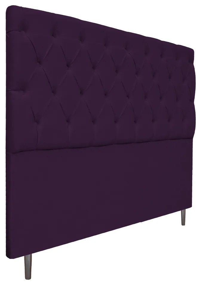 Cabeceira Estofada Liverpool 140 cm Casal Suede Roxo - ADJ Decor