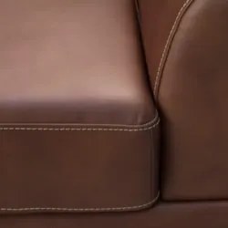 Sofá 3 Lugares Para Sala Living 216cm Niton L08 Couro Marrom - Mpozena