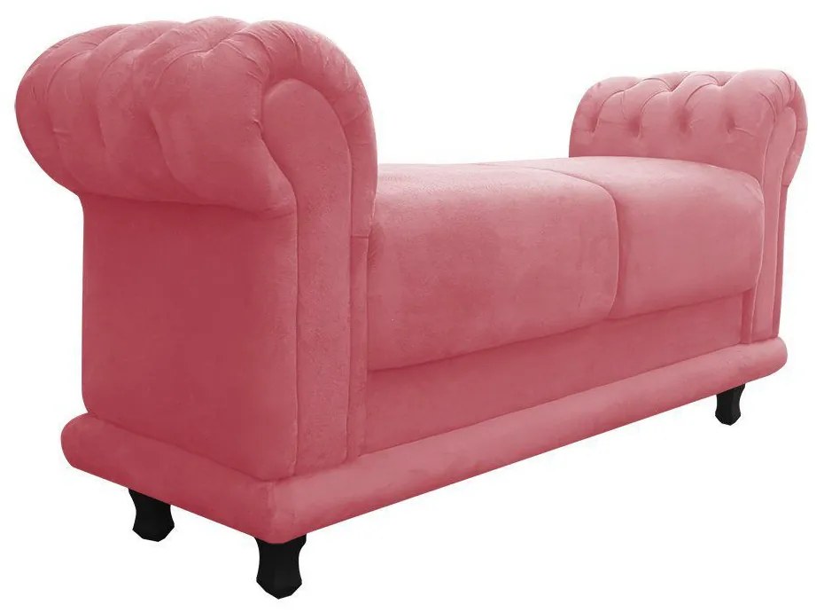 Kit 02 Recamier Barcelona Namoradeira Calçadeira Suede Rose - D'Rossi