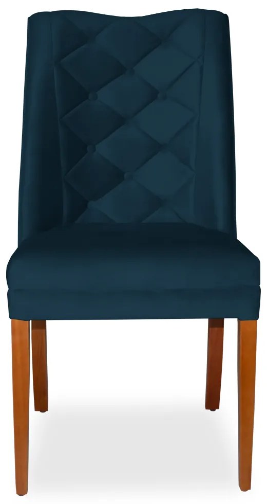 Kit 2 Cadeiras de Jantar Micheli Suede Azul Marinho