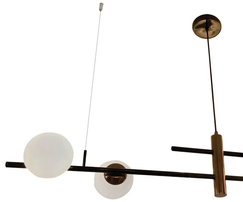 Pendente Versus 23,6X21,9X121,4Cm 4Xg9 Globo Ø10Cm - Usina 25130/4 (BT - Branco Texturizado, FOSCO)