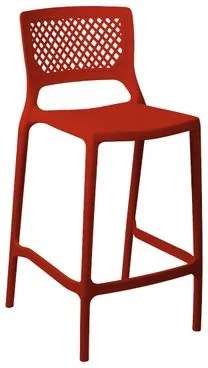 Banqueta Alta para Cozinha Vermelha Empilhável Vênus em Polipropileno Acrilys