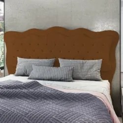 Cabeceira Casal Cama Box 140cm Oregon Z04 Veludo Terracota - Mpozenato