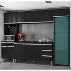 Cozinha Modulada 4 Peças Balcão com Tampo 160cm Andréia Preto - AJL Mó