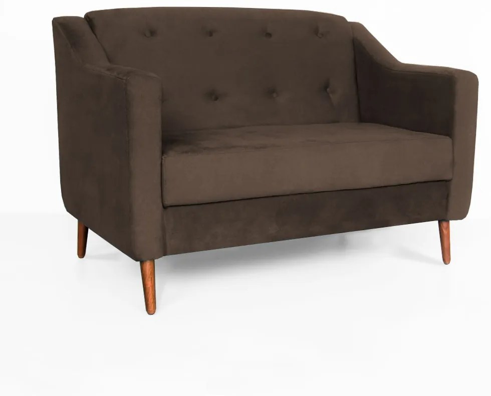 Namoradeira Bruna Pé Palito Suede Marrom Luxo