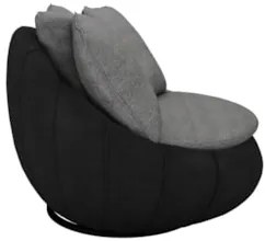 Poltrona para Sala Giratória Redonda Saphire Z32 Linho Cinza/Preto - M
