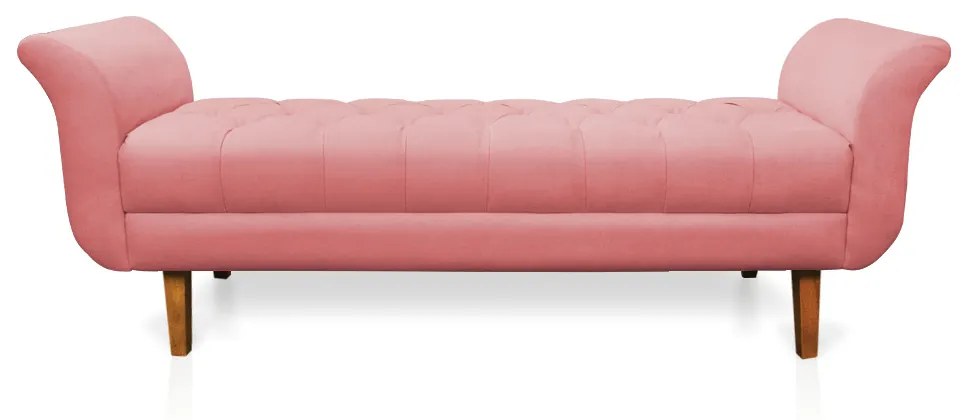 Recamier Olinda Suede 160 cm Pés Chanfrado Castanhos - D'Rossi - Rose