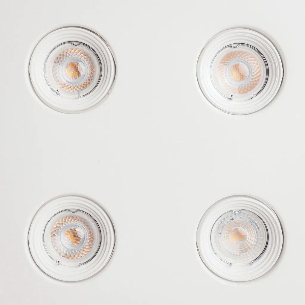 Embutido Scala Pro 62X62X09Cm 04Xar70 Led 49,2W Bivolt | Usina 19233/6... (BT - Branco Texturizado, 3000k)