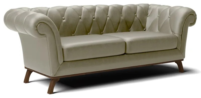 Sofá 3 Lugares Viena D07 230cm Base de Madeira Corano Bege - D'Rossi