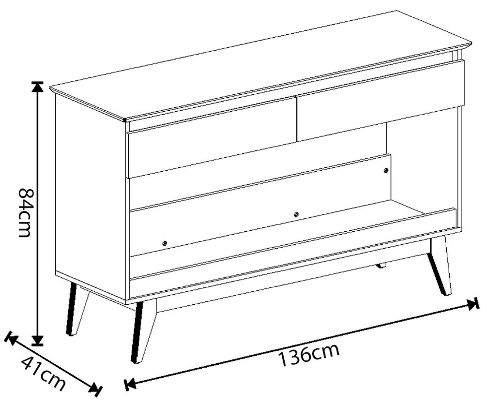 Aparador Decorativo Owen Branco G29 - Gran Belo
