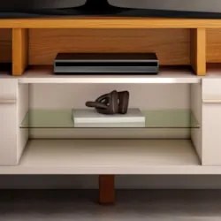 Rack Bancada de TV 60 Pol 160cm Essenza Cinamomo/Off - HB Móveis